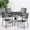 Black, variant on Emma + Oliver Commercial Grade 35.25" Round White Patio Table Set-4 Square Back Chairs