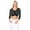 Black/White, variant on YEMAK Women's 3/4 Sleeve V-Neck Polka Dot Cropped Bolero Sweater Cardigan MK8213-TEALBLUE/WHITE-M