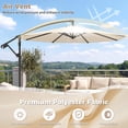 thumbnail image 6 of Costway 10 FT Offset Hanging Umbrella with Base Patio Cantilever Umbrella 360° Rotation Beige, 6 of 10