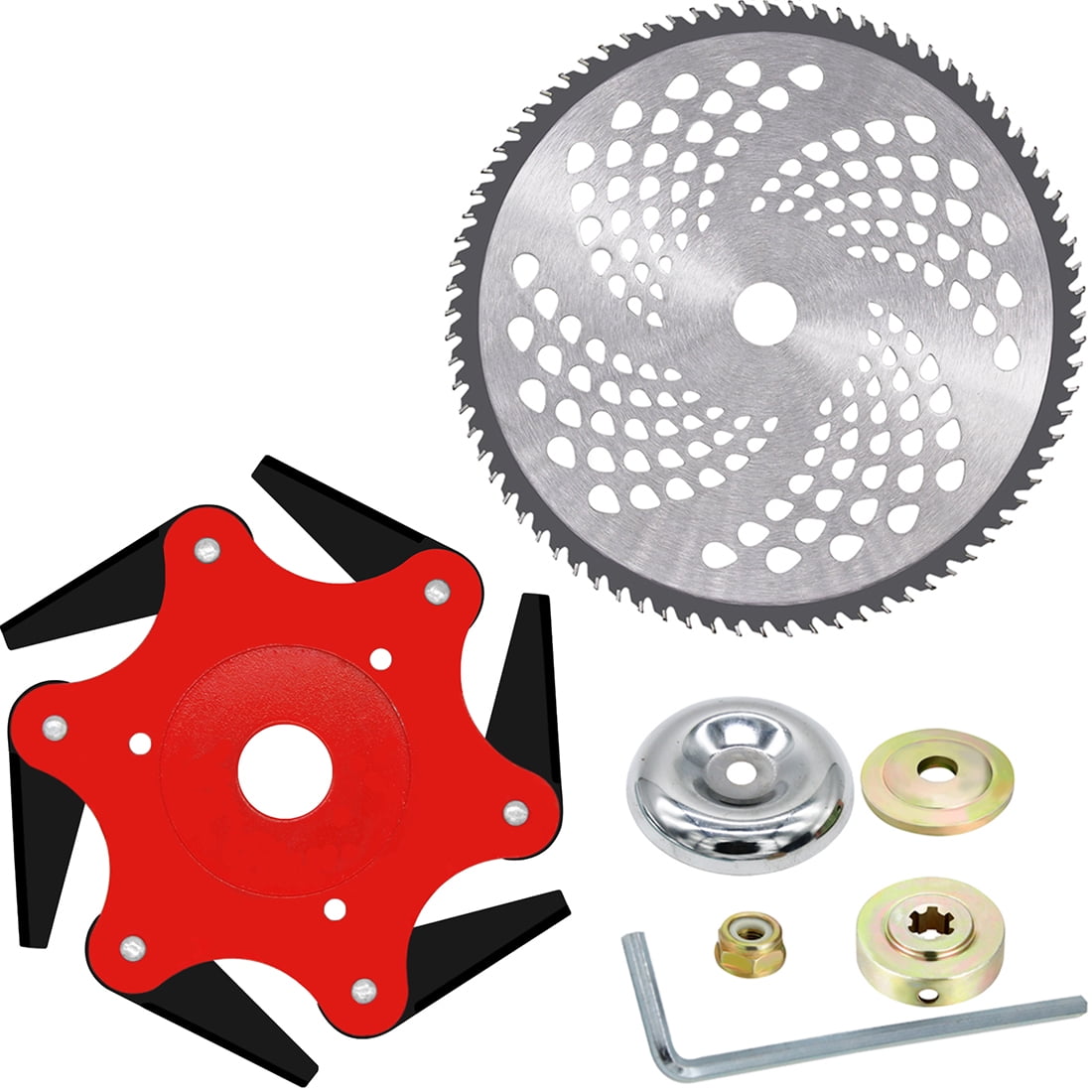 Cokacot 6 Steel Razors Trimmer Head & 10" x 80T Carbide Tip Brush Blade