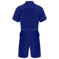 thumbnail image 4 of Haitryli Men's Rompers Solid Color Turn-Down Collar Short Sleeve Casual One Piece Overalls Royal Blue XL, 4 of 6