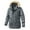 Grey, variant on Winter Coat Warm Outdoor Casual Jacket With Belt Zip Front Closure Slim Fit Insulated Padded Quilted Side Pockets For Cold Weather