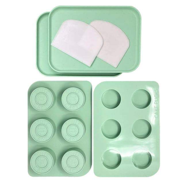 El Paquete De Bonificación Original De Cakepuck: ¡No Es Un Pop, Es Un Disco! La Forma Más Fácil De Hacer Postres Cubiertos De Chocolate - Silicona Sin Bpa - Incluye 1 Juego De Moldes 2 Bandejas Y 2 Ra