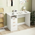 thumbnail image 5 of Gymax 42.5'' Home Office Desk w/ Power Outlet 3 Storage Drawers & Open Compartment, 5 of 10