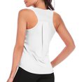 thumbnail image 4 of Women Workout Tops， Athletic Sports Running Tank， Mesh Yoga Training Solid Tops Baseball Tank Tops for Women White S, 4 of 8
