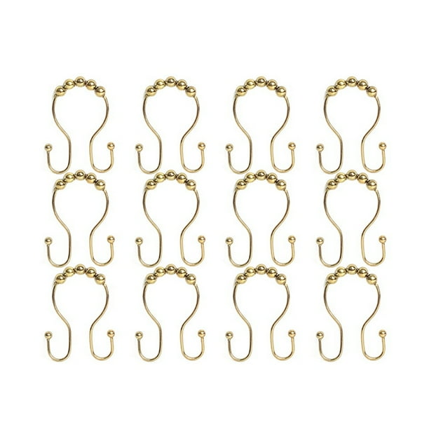 Shower Curtain Hooks Rings, Metal Double Glide Shower Hooks for