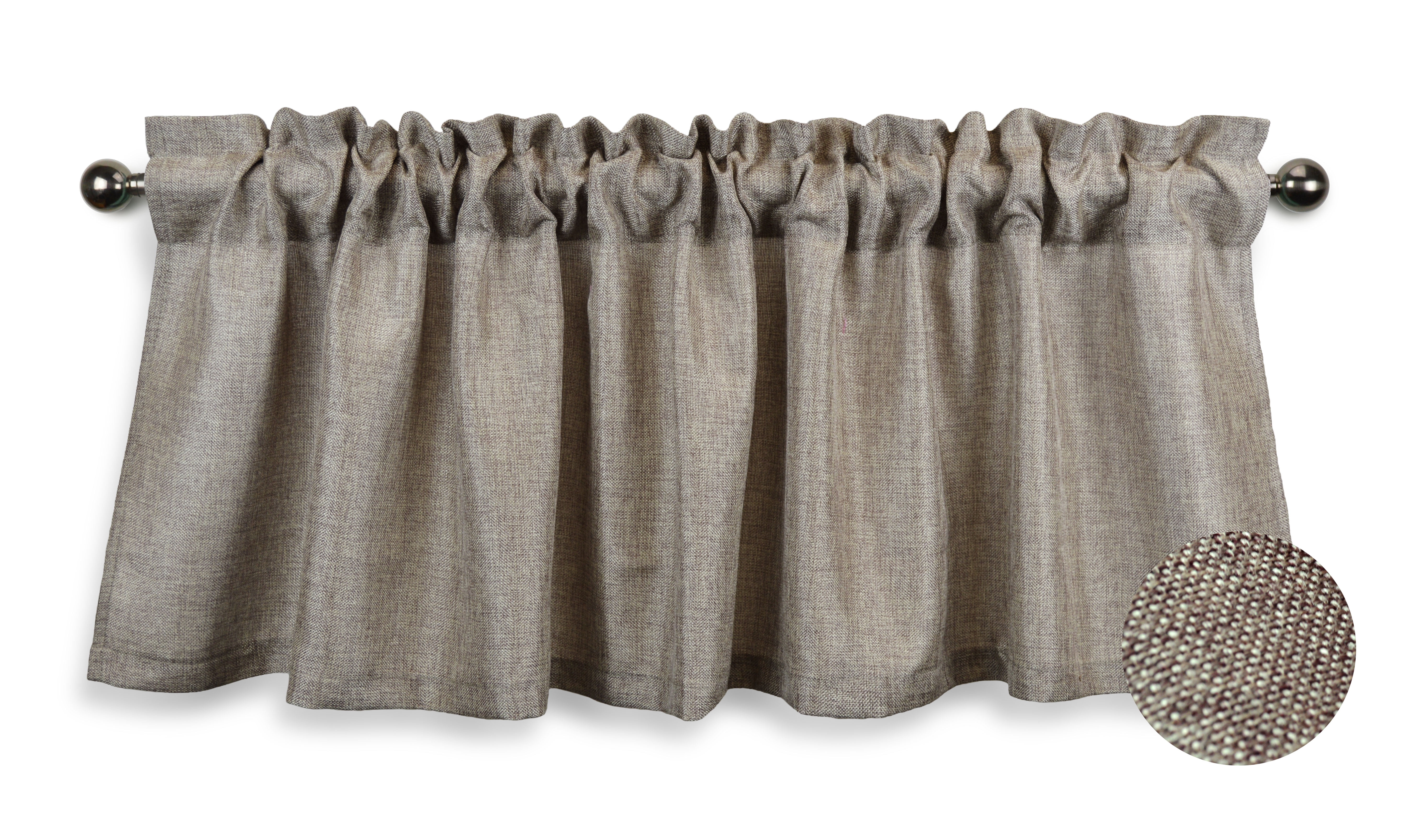 Aiking Home Pure 100 Faux Linen Window Valance Size 56 inch x 16