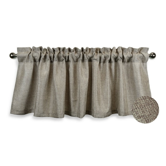Aiking Home Pure 100% Faux Linen Window Valance - Size 56 inch x 16 inch, Wheat