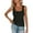 Black, variant on QHFBli Women's Square Neck Ribbed Ruched Tank Tops Summer Casual Sleeveless Slim Fit Ribbed Knit Tops