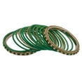 thumbnail image 5 of Efulgenz Boho Velvet Bangle Indian Bangle Set CZ Crystal Rhinestone Green Bracelet Bangle Wedding Bridal Jewelry for Women Size-2.8, 5 of 5