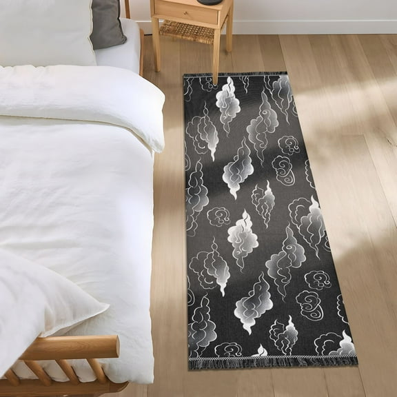 Line Cloud Runner Area Rug 2x6 Soft Non-Slip Washable Bedside Carpet for Hallway Bedroom Living Room Home Decor
