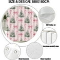 thumbnail image 3 of Whimsical Pink Christmas Holiday Shower Curtain Vintage Inspired Xmas Bath Curtain with Christmas Trees Playful Candy Canes Flouncy Bows, Cute Kawaii Coquette Aesthetic Festive Bathroom Decor 70X70IN, 3 of 6