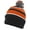 Black/Orange/White, variant on Knit Fold Over Pom-Pom Beanie