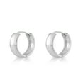 thumbnail image 2 of Tilo Jewelry Solid 925 Sterling Silver Shiny Round Plain Huggie Hoop Earrings | 15mm Small | Dainty Everyday Earrings for Women, Men, Unisex, 2 of 6