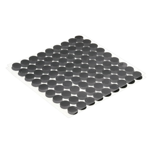Uxcell 80set Hook and Loop Strips with Adhesive 0.4" Round Double Sided Hook and Loop Tape Nylon Self Sticky Fastener, Black