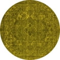thumbnail image 1 of Ahgly Company Machine Washable Indoor Round Oriental Yellow Industrial Area Rugs, 7' Round, 1 of 4