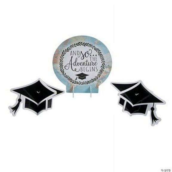 Grad Adventure Centerpiece - Party Decor - 3 Pieces
