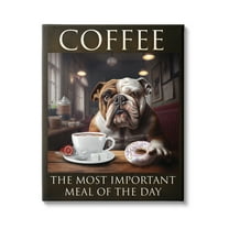 Stupell Industries Coffee Important Meal Dog Animals & Insects Painting Gallery Wrapped Canvas Print Wall Art, 30 x 40