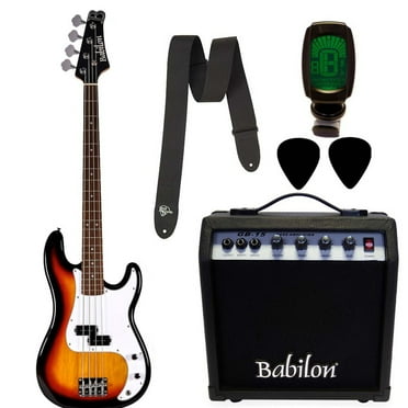 Babilon Electric Bass Guitar Bundle Sunburst