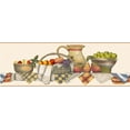 thumbnail image 5 of Dundee Deco's Peel and Stick Wallpaper Border - Fruits Green Yellow Red Fruit Baskets Wall Border Retro Design, 15 ft x 7 in, Self Adhesive, 5 of 6