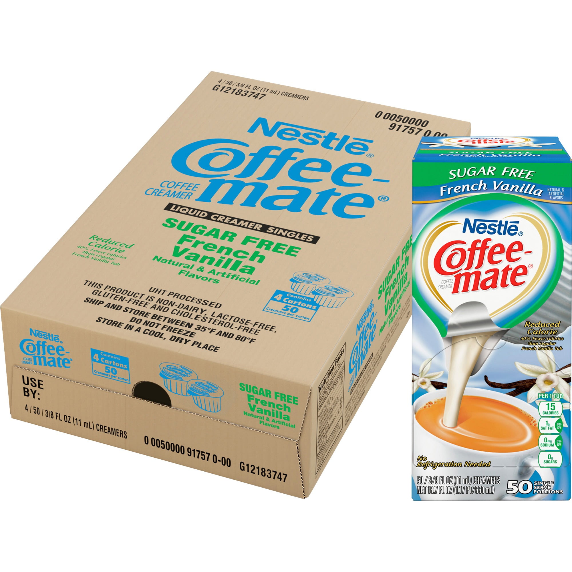 CoffeeMate Sugar Free French Vanilla Liquid Coffee Creamer 50 ct Box