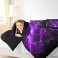 thumbnail image 3 of Homewish Purple Glowing Lightning Twin Comforter Sets,Abstract Geometric Bedding Set,Black Reversible,2 Pieces,1 Comforter and 1 Pillowcase, 3 of 7