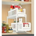 thumbnail image 2 of 2-Tier Under Sink Sliding Shelf Cabinet Organizer, White, 2 of 2