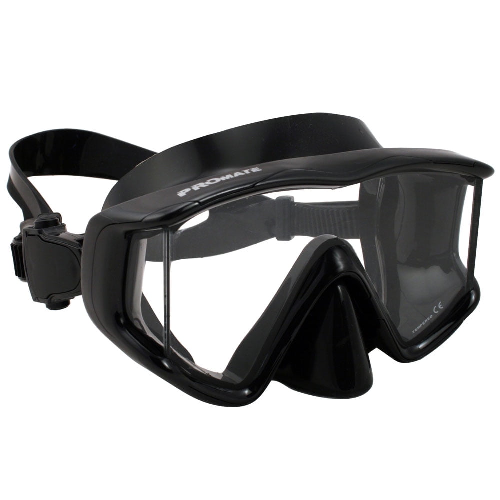 Promate Scuba Dive Mask Panoramic View 3Window Snorkel Mask, AB