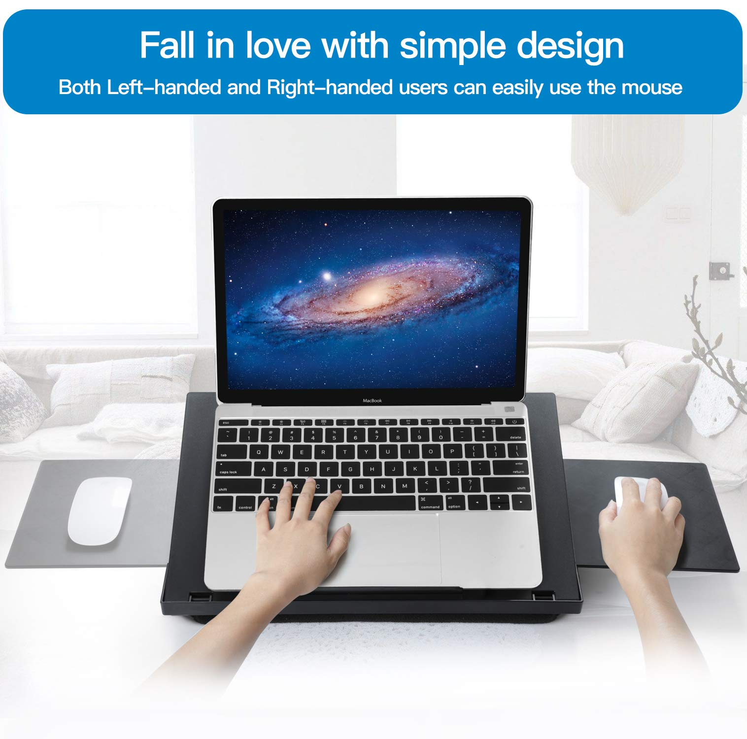 Adjustable Laptop Lap Desk Fits up to 15.6" with 6 Adjustable Angles, Detachable Mouse Pad, & Dual Cushions - image 6 of 8