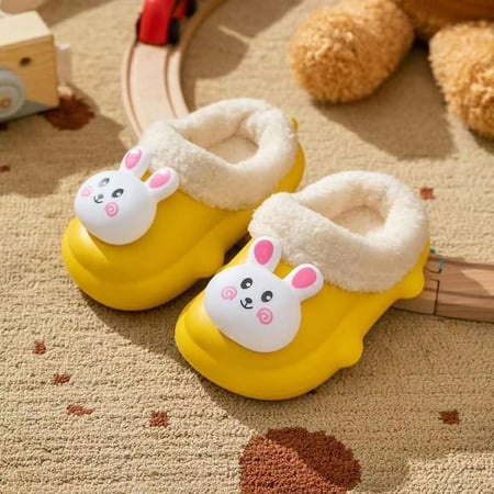 

Kids Warm Waterproof Non-slip Cute Rabbit Bunny Slippers Home Shoes Autumn Winter