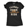 thumbnail image 1 of Womens Flight Risk Funny T Shirts Sarcastic Drinking Graphic Tee for Ladies (Heather Black - Flight Risk) - M, 1 of 3
