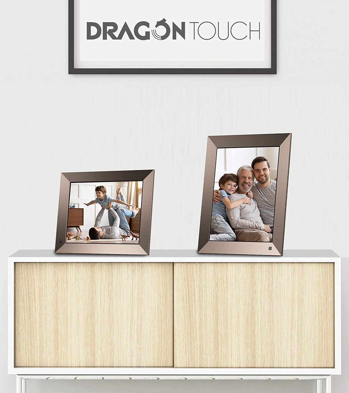Digital Photo Frame 10 inch IPS HD Touch Screen ,Dragon Touch 16GB Storage  Motion Sensor Adjustable Stand Auto-Rotate Share Photos and Video via Wi-Fi  App and E-Mail(Classic 10 Elite)