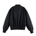 thumbnail image 6 of Timoontee Fleece Jacket for Men Solid Zip Up Flight Jacket Long Sleeve Stand Collar Jacket Casual Fall Jacket Thickened Warm Winter Jacket Coat Black M, 6 of 7