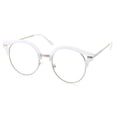 thumbnail image 1 of grinderPUNCH Cat Eye Metal frame Clear lens White Round Glasses for Womens, 1 of 5