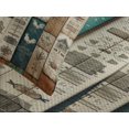 thumbnail image 4 of Ambesonne Farmhouse Quilted Bedspread Set 3 Pcs, Rustic Wooden Planks Art, Queen Size, Turquoise Camel and Eggshell, 4 of 4