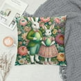 thumbnail image 2 of COMIO Easter Bunny Throw Pillow Covers Spring Floral Holiday Farmhouse Cushion Cases Rabbit Decoration for Home Couch, 2 of 5