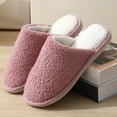 thumbnail image 2 of Slides for Women Fall Slippers for Women Ladies Fashion Winter Warm Solid Color Headed Flat Bottom Slippers, 2 of 9