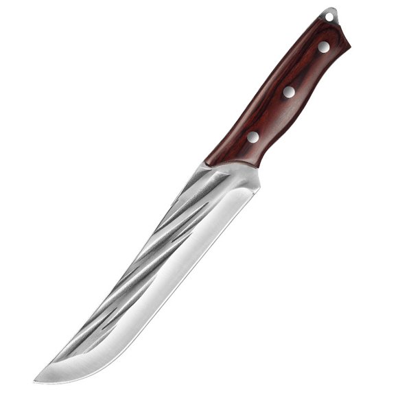 Professional Forged 5Cr Steel Butcher Knife with Modern Design - Ideal for Pig/Sheep Slaughter, Meat Cutting & Slicing - Custom Logo Available, Purple Color Wood Handle, Budget-Friendly 10-20 Yuan