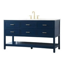Elegant Decor Sinclaire 60" Aluminum Alloy & MDF Single Bathroom Vanity in Blue