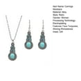 thumbnail image 7 of Yesbay 2 Pcs/Set Ethnic Style Faux Turquoise Necklace Earrings Set Women Shining Rhinestones Inlaid Pendant Necklace Hook Earrings Jewelry Set, 7 of 7