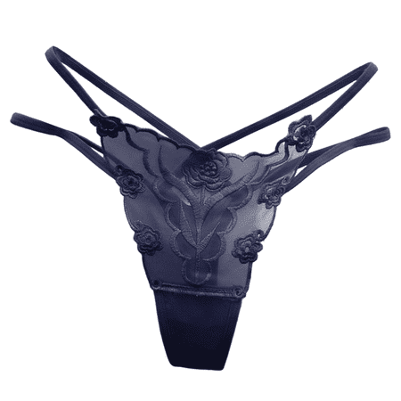 Fulorrnie Women s Sexy Lace Panties Floral Embroidery  Sheer Mesh Cutout Design  Low Rise Thong Cotton Gusset Underwear  Grey  XXL
