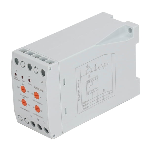 Relé De Protección De Voltaje, Monitor En Tiempo Real 3 Luces Indicadoras 2 Juegos NO Contactos NC Protector De Secuencia De Fase AC380V Para Fuente De Alimentación UPS
