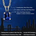 thumbnail image 2 of Gem Stone King 1.03 Ct Blue Created Sapphire 18K Yellow Gold Plated Silver Pendant With Chain, 2 of 6