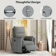 thumbnail image 5 of imerelez Upholstered Swivel Recliner Manual Rocker Recliner Chair Baby Nursery Chair with Two Removable Pillows for Living Room, Dark Grey, 5 of 9