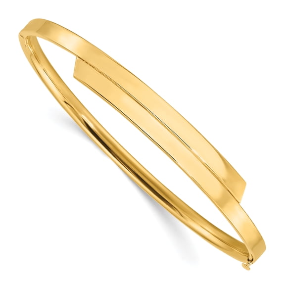Primal Gold 14 Karat Yellow Gold 2/16 Overlap Hinged Bangle