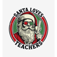 thumbnail image 2 of Santa Loves Teachers Women's White Crew Neck Short Sleeve Crop Tee-XL, 2 of 3