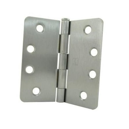 Hager Hinge RC1749426D14 4 x 4 in. 0.25 in. Radius Full Mortise Residential Plain Bearing Template Hinge, Satin Chrome