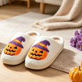 thumbnail image 6 of CLOUJI Cute Fuzzy House Halloween Print Slippers for Women Non- Memory Foam Shoes, 6 of 6
