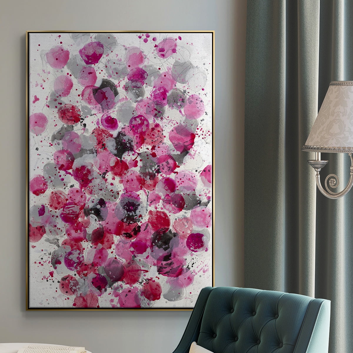 Bouquet Framed Premium Gallery Wrapped Canvas - Ready to Hang - 27 x 41 - Gold Floating Frame