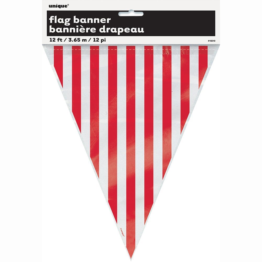 Unique 36' Red Striped Pennant Banner (3 packs) - image 2 of 2